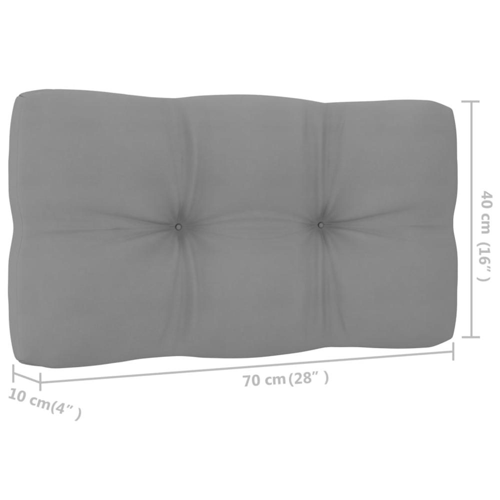 vidaXL Pallet Sofa Cushion Gray 27.6"x15.7"x3.9". Picture 4