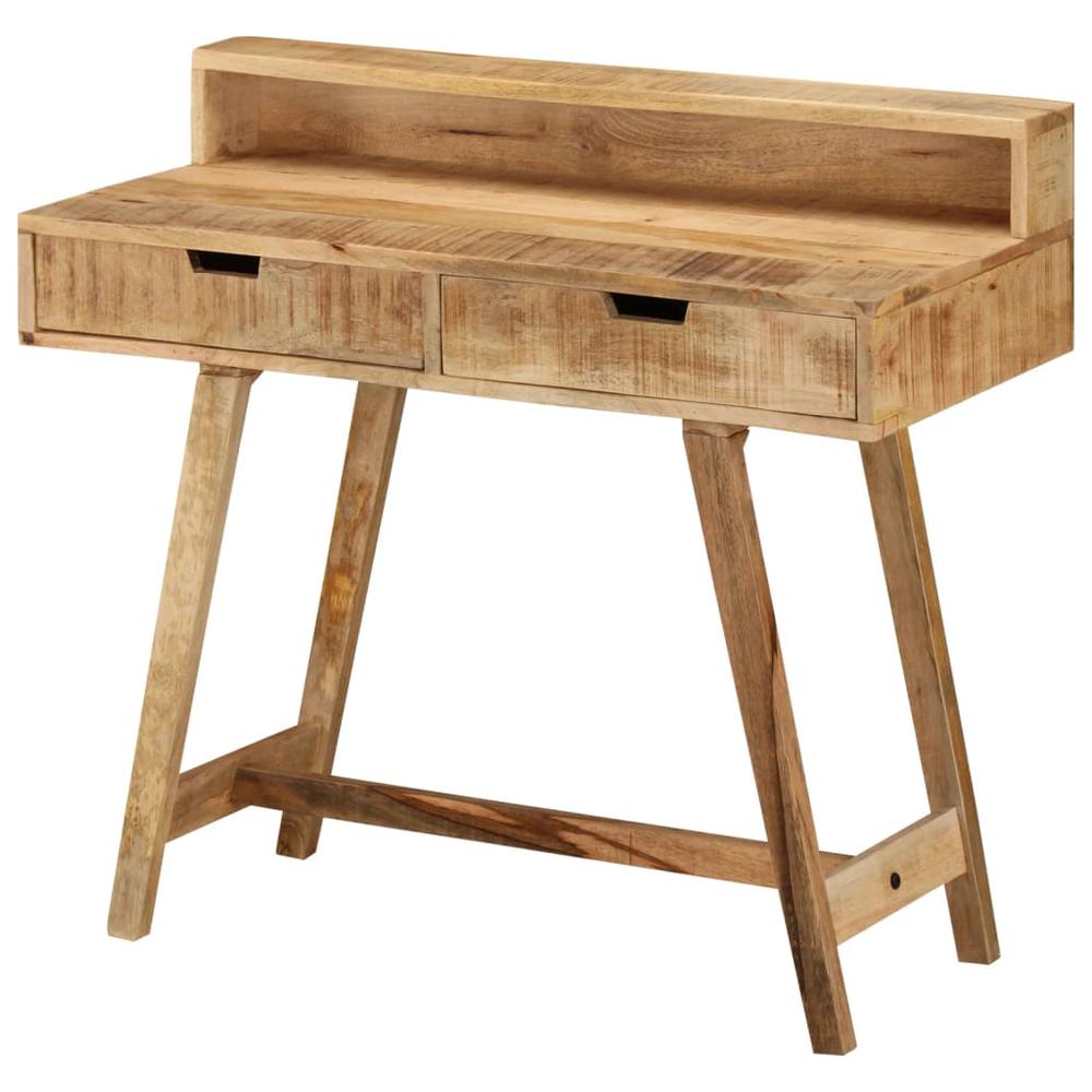 vidaXL Desk 39.4"x17.7"x35.4" Solid Rough Mango Wood. Picture 11