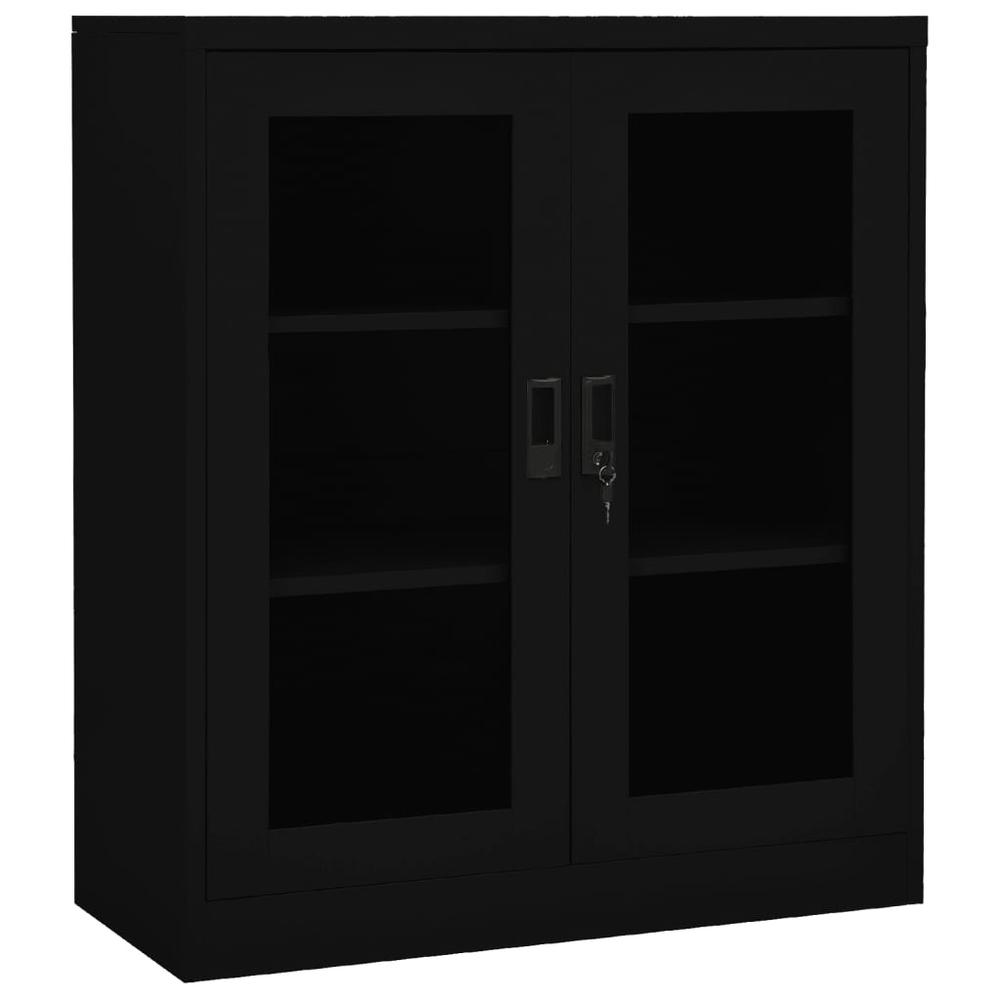vidaXL Office Cabinet Black 35.4"x15.7"x41.3" Steel. The main picture.