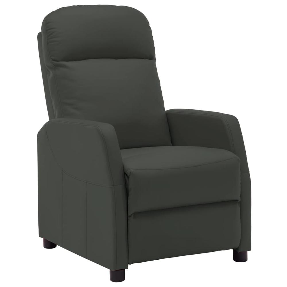 vidaXL Reclining Chair Anthracite Faux Leather. Picture 1