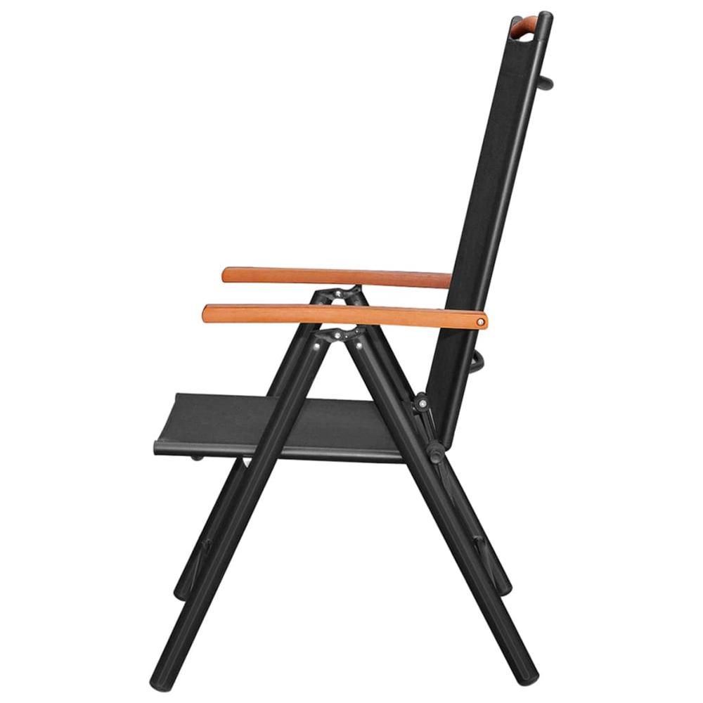 vidaXL Folding Patio Chairs 6 pcs Textilene Black, 312187. Picture 3
