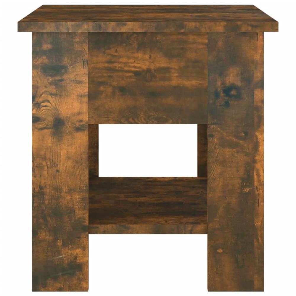 vidaXL Coffee Table Smoked Oak 15.7"x15.7"x16.5" Engineered Wood, 813080. Picture 4