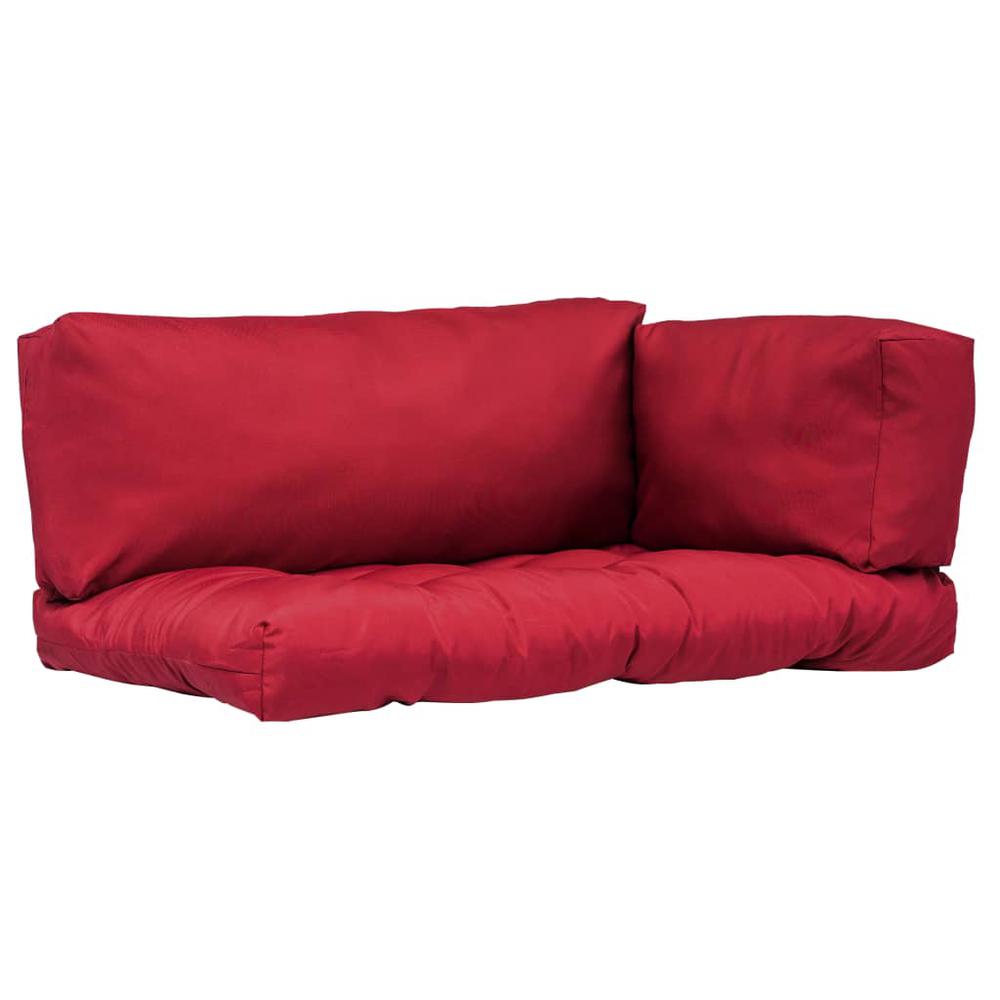 vidaXL Pallet Cushions 3 pcs Red Polyester. Picture 1