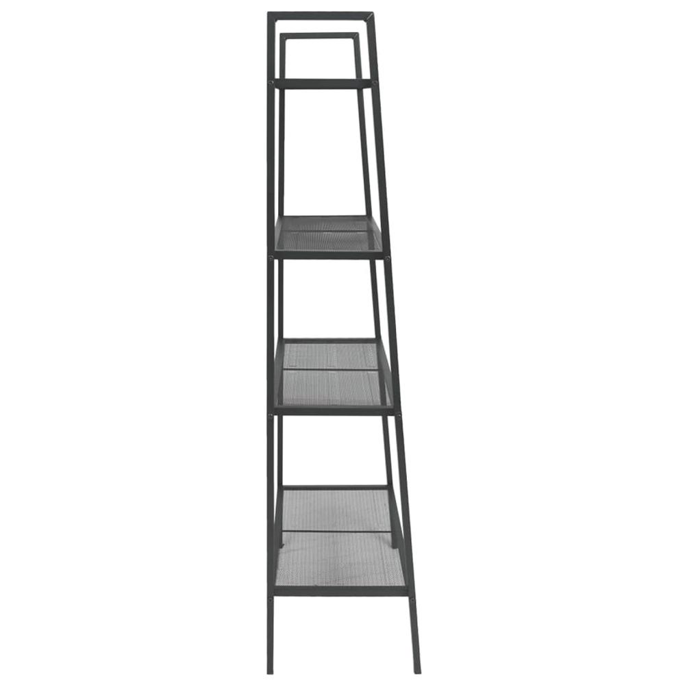 vidaXL Ladder Bookcase 4 Tiers Metal Anthracite. Picture 3