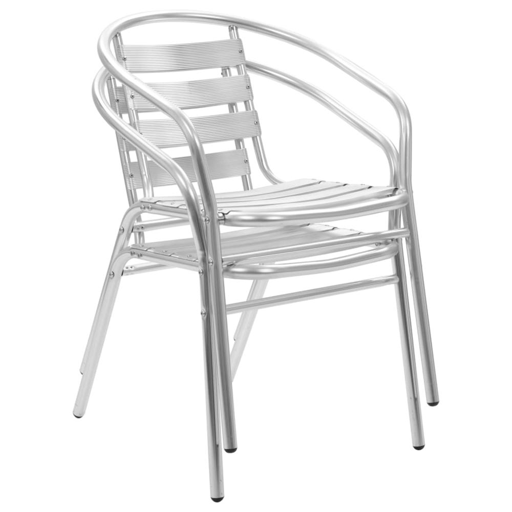 vidaXL Stackable Patio Chairs 2 pcs Aluminum. Picture 3