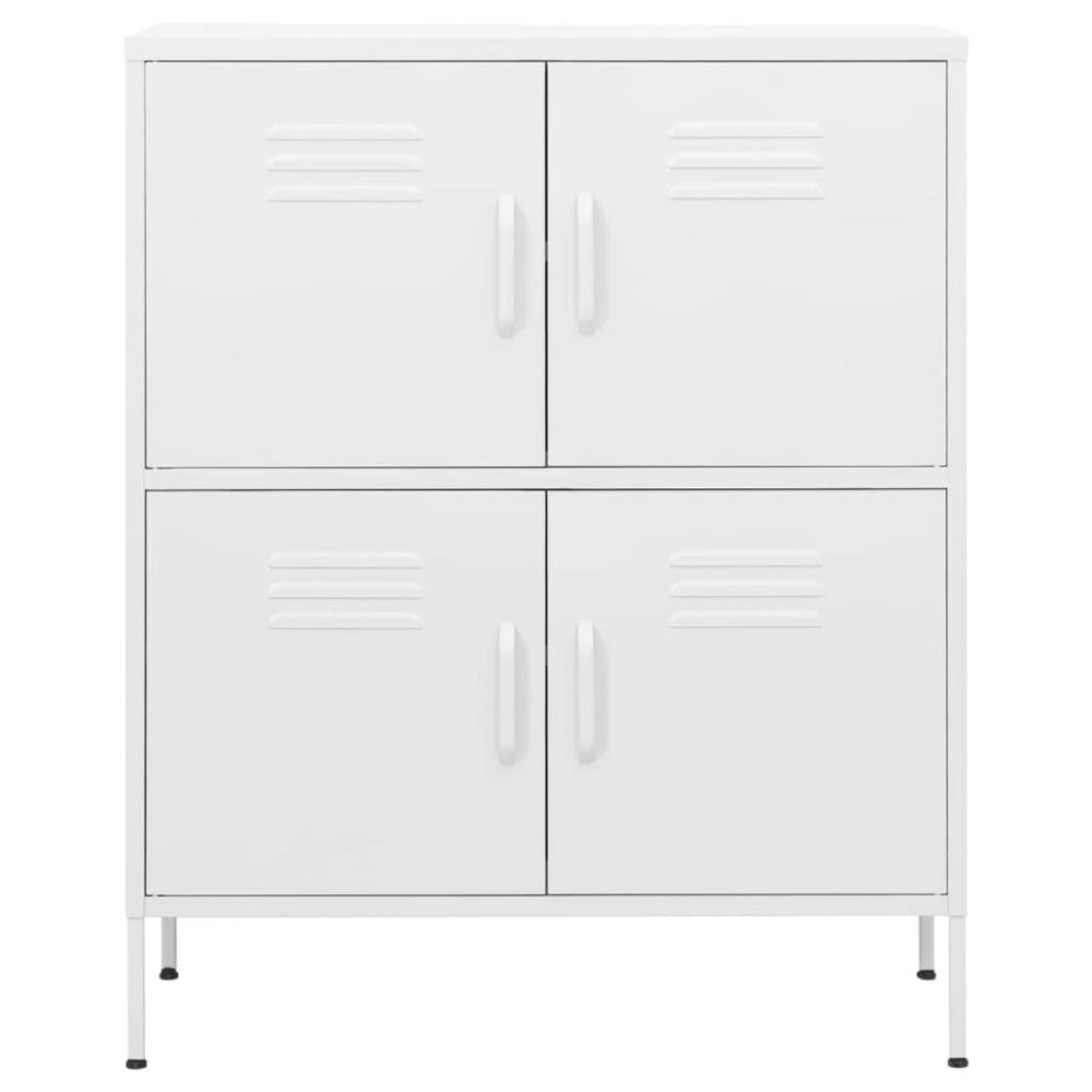 vidaXL Storage Cabinet White 31.5"x13.8"x40" Steel, 336143. Picture 3