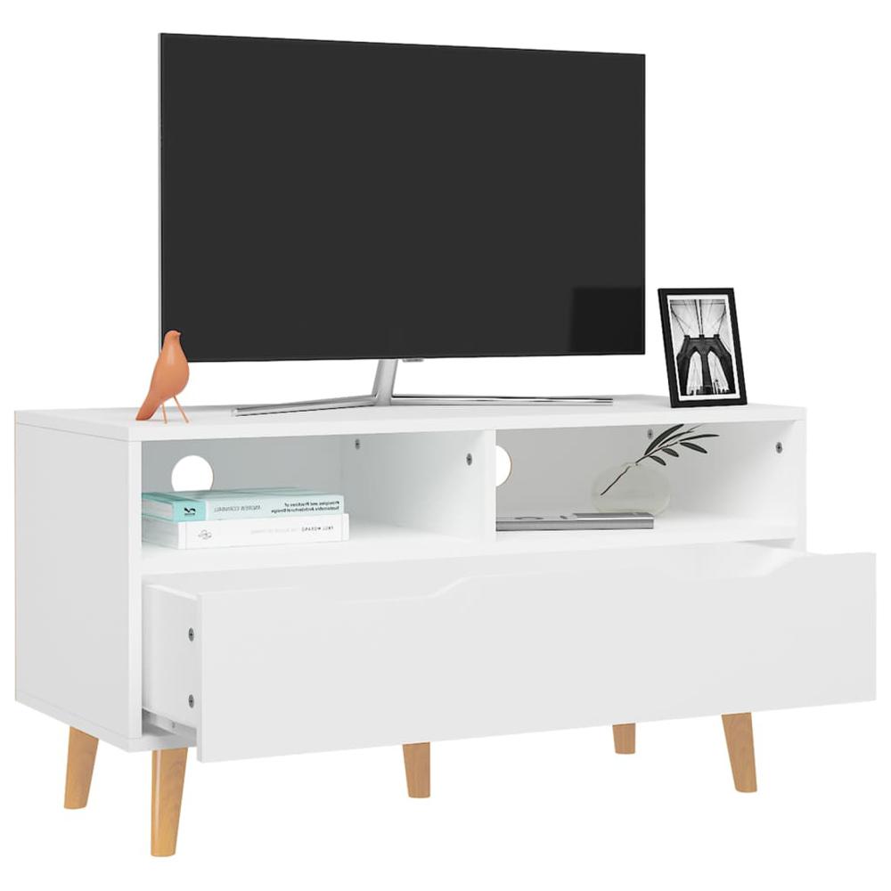 vidaXL TV Cabinet White 35.4"x15.7"x19.1" Engineered Wood. Picture 3