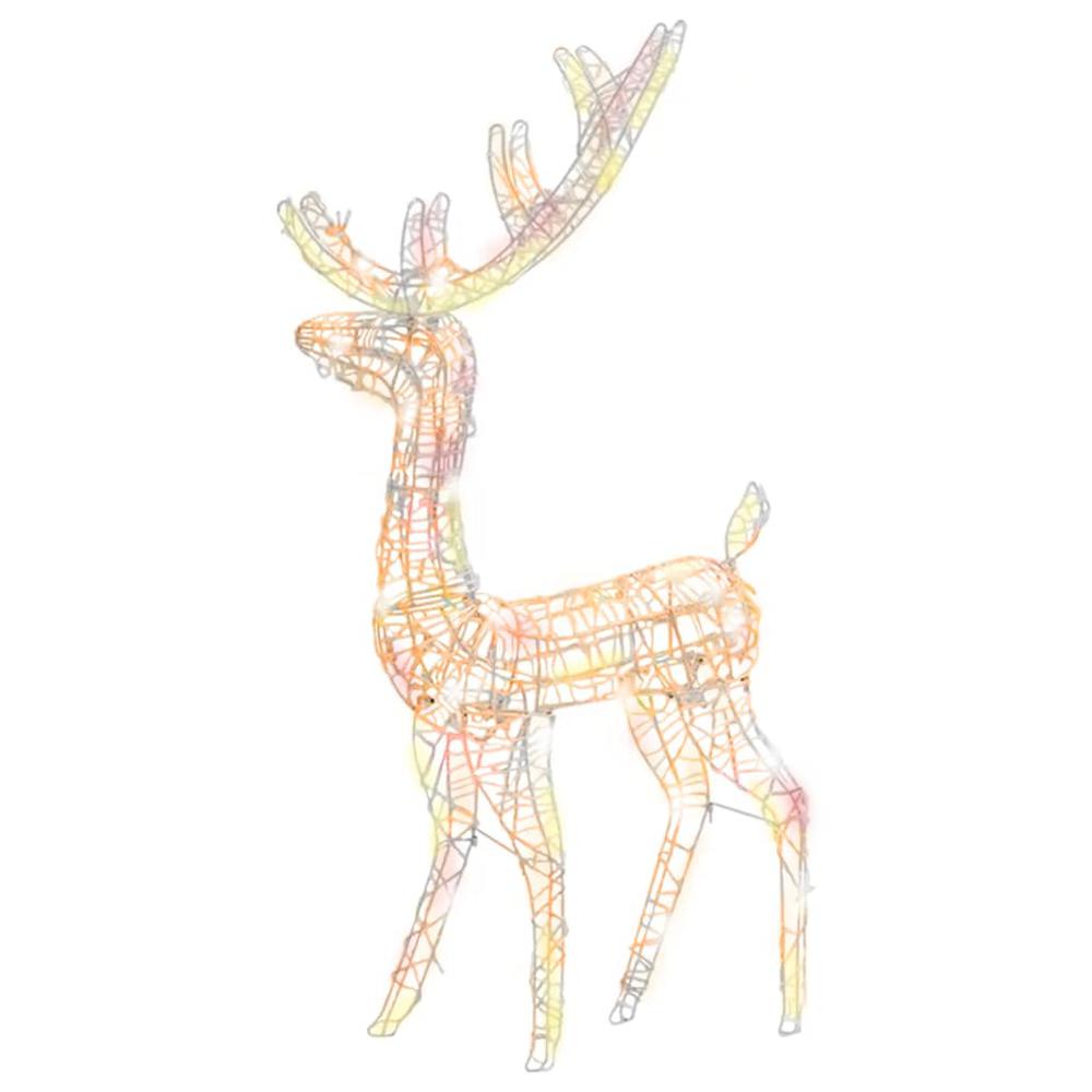 vidaXL Acrylic Reindeer Christmas Decoration 140 LEDs 47.2" Colorful. Picture 2