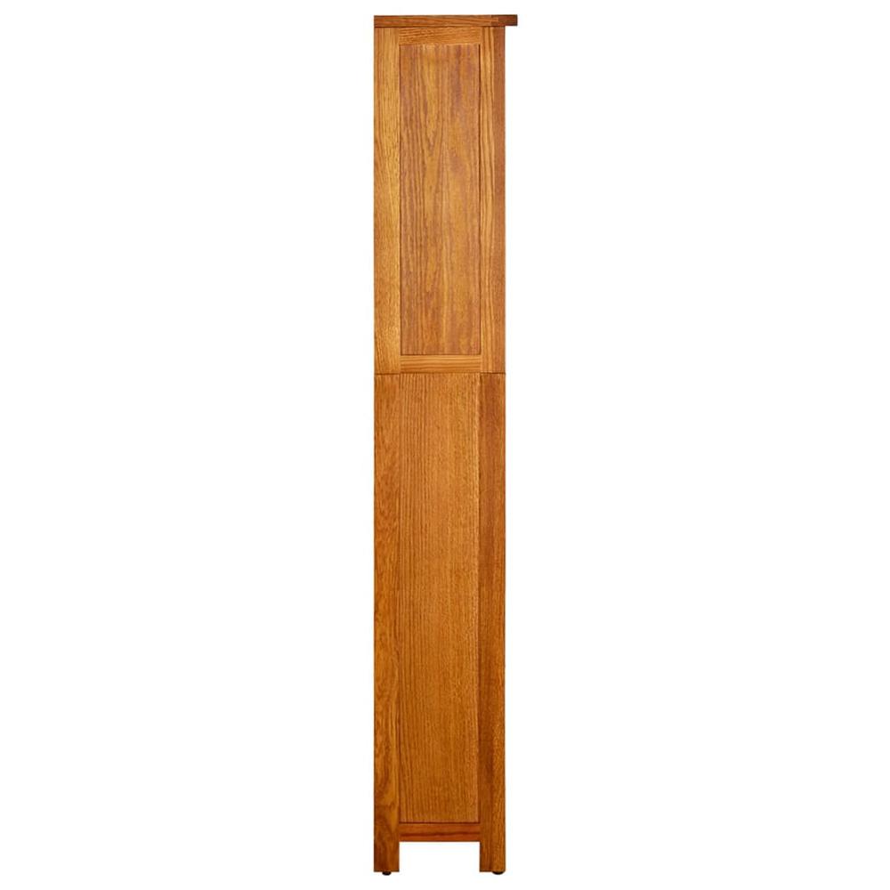 vidaXL 5-Tier Bookcase 17.7"x8.6"x55.1" Solid Oak Wood. Picture 3