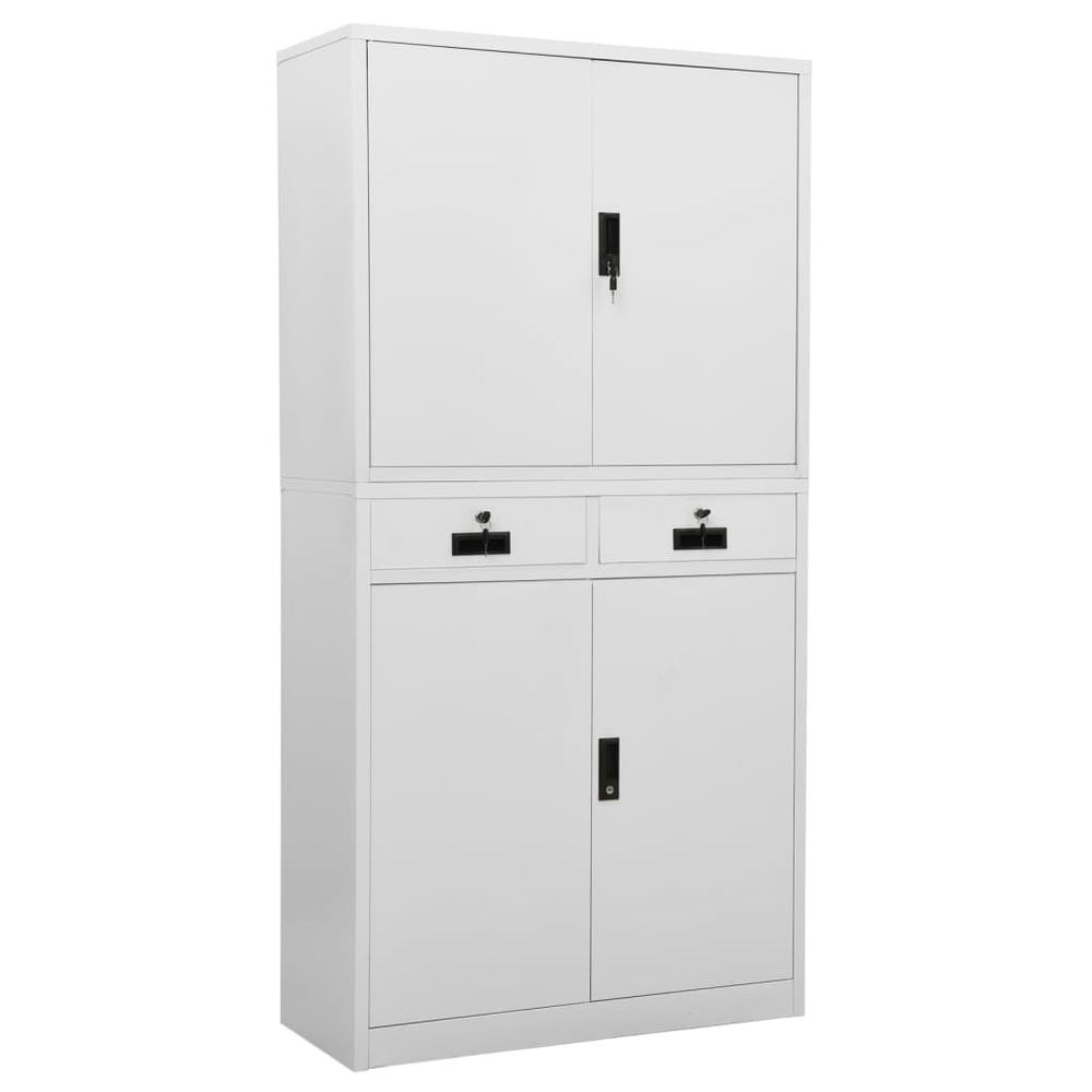 vidaXL Office Cabinet Light Gray 35.4"x15.7"x70.9" Steel, 336418. Picture 1
