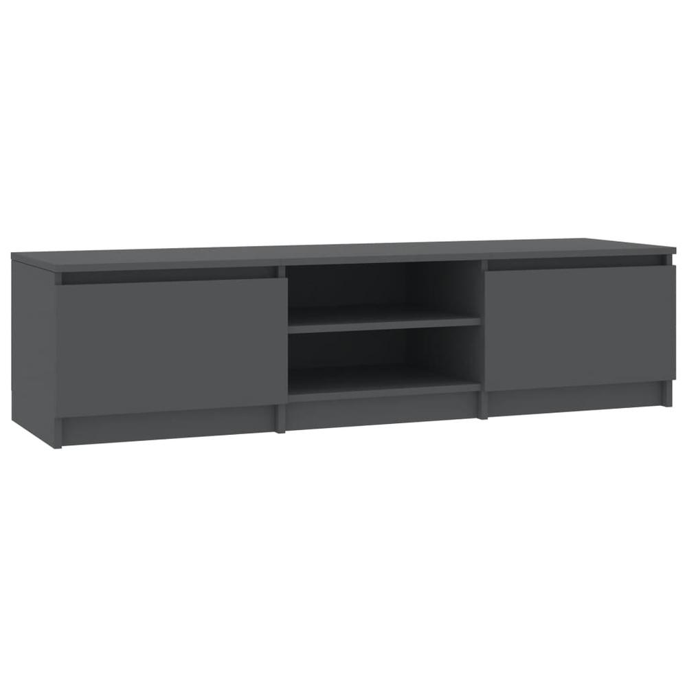 vidaXL TV Cabinet Gray 55.1"x15.7"x14" Chipboard, 800650. Picture 2