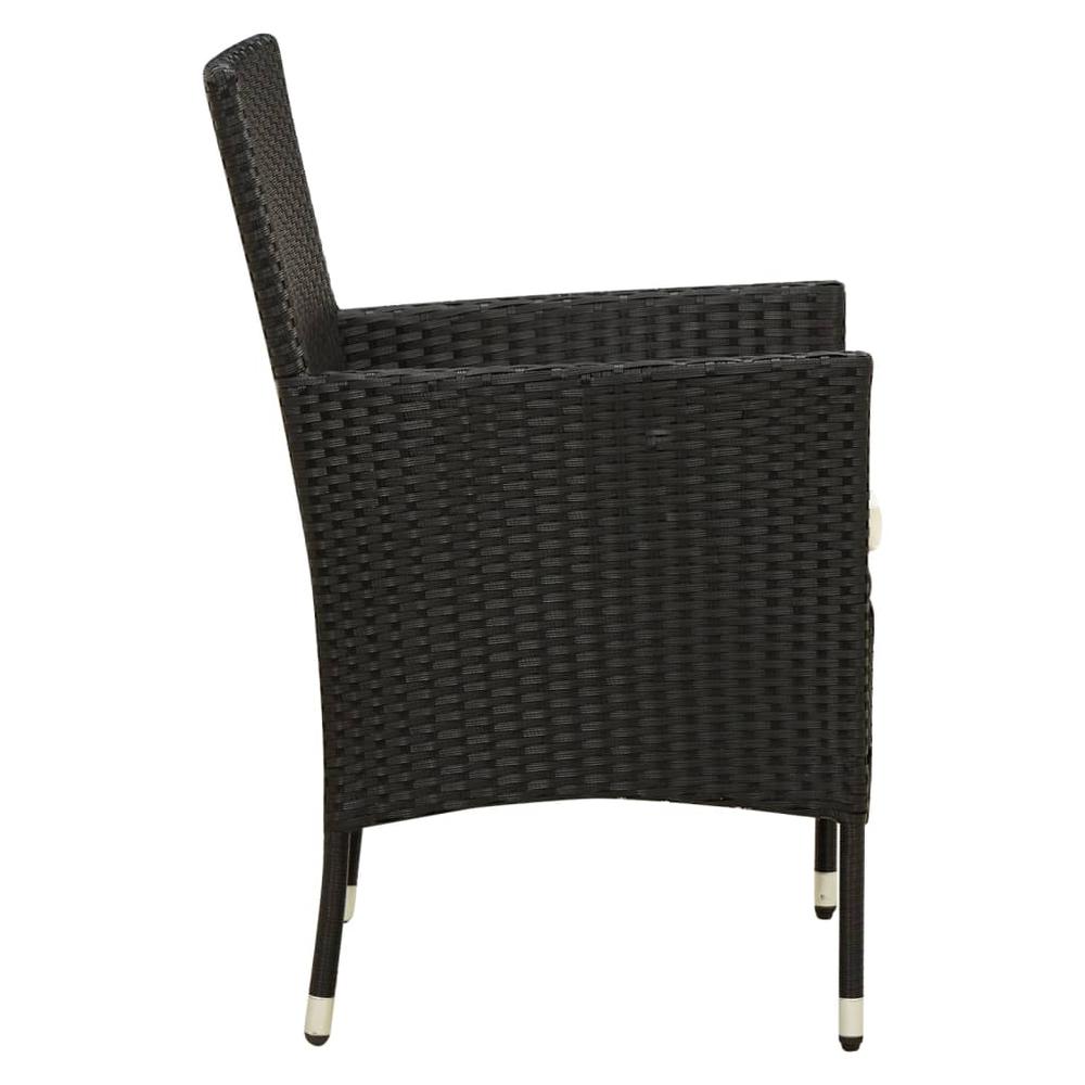 vidaXL Patio Chairs with Cushions 2 pcs Poly Rattan Black, 316680. Picture 4