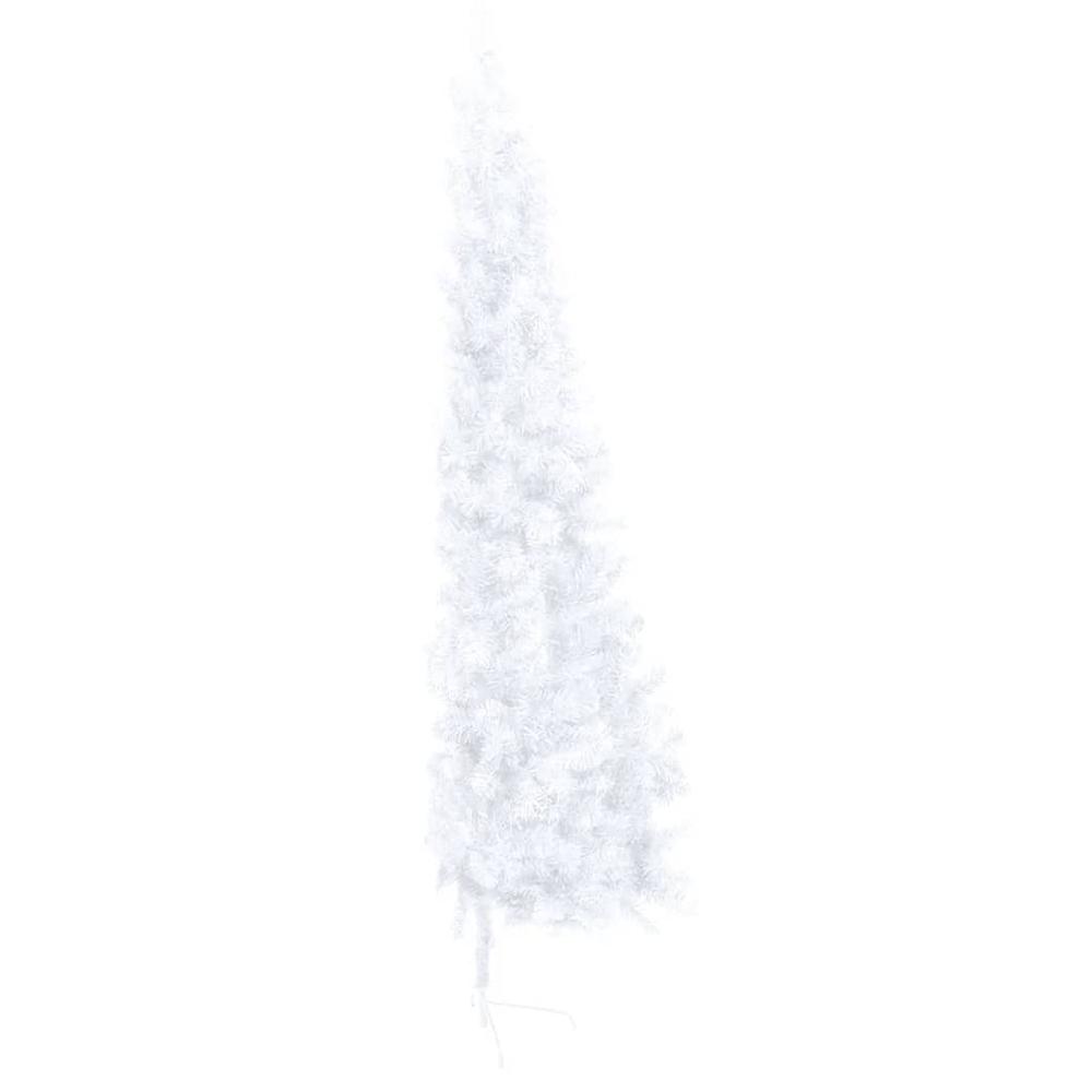 vidaXL Artificial Half Christmas Tree with Stand White 70.9" PVC. Picture 4