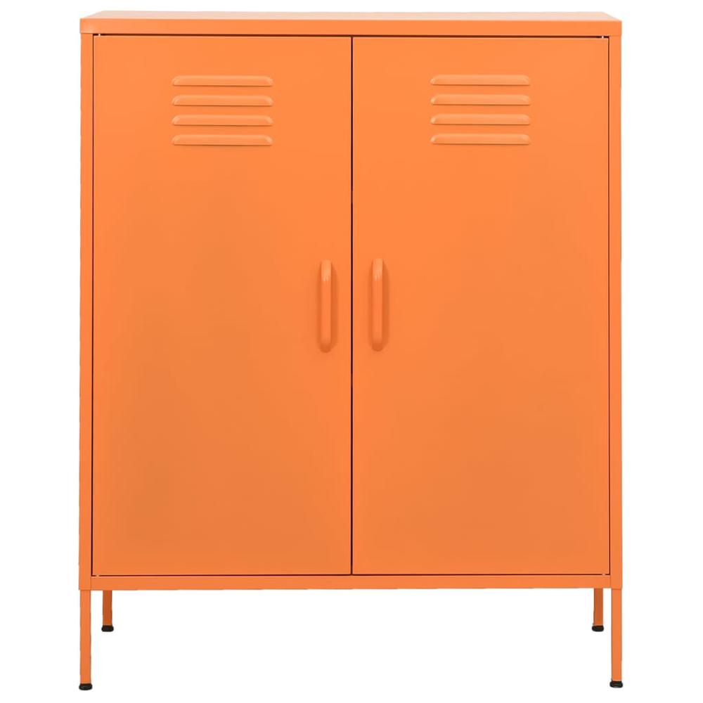 vidaXL Storage Cabinet Orange 31.5"x13.8"x40" Steel, 336165. Picture 3