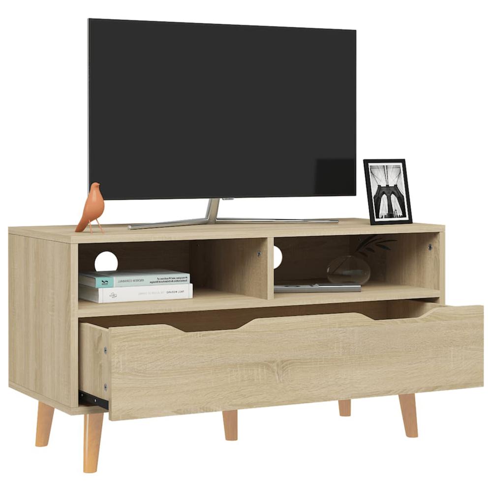 vidaXL TV Cabinet Sonoma Oak 35.4"x15.7"x19.1" Engineered Wood. Picture 3