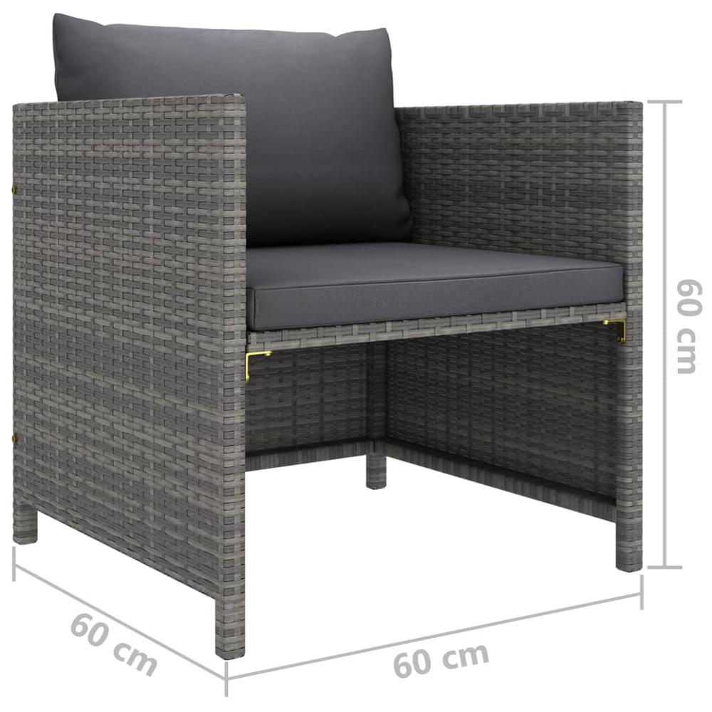vidaXL 12 Piece Patio Lounge Set with Cushions Poly Rattan Gray, 3059776. Picture 11