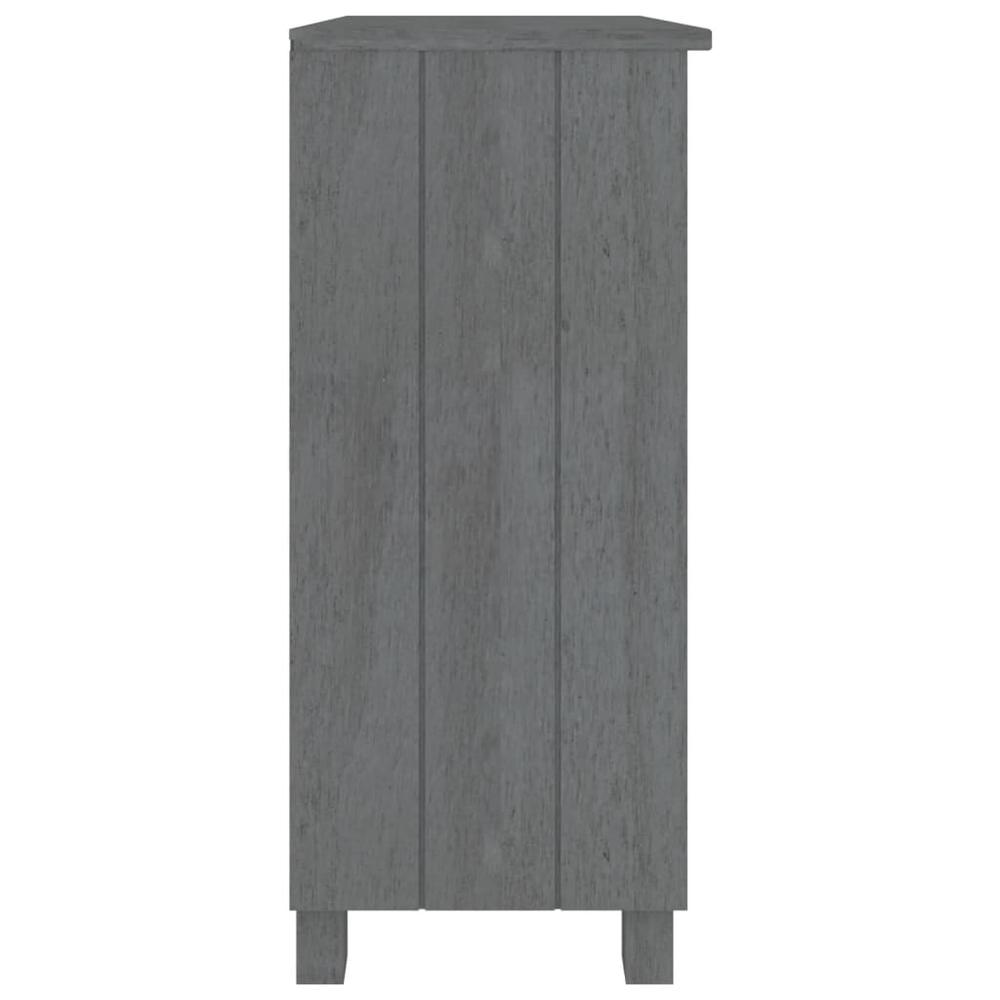 vidaXL Sideboard Dark Gray 33.5"x13.8"x31.5" Solid Wood Pine, 340502. Picture 4