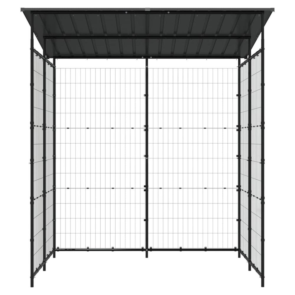 vidaXL Bicycle Shed 74.8"x74.8"x87.4" Steel Black. Picture 3