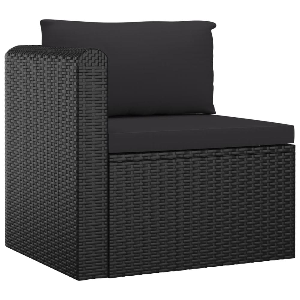 vidaXL 11 Piece Patio Lounge Set with Cushions Poly Rattan Black, 3059497. Picture 4