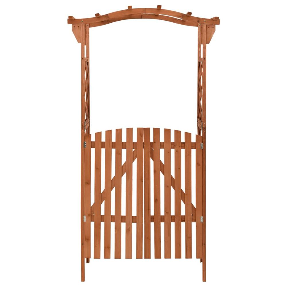 vidaXL Pergola with Gate 45.7"x15.7"x80.3" Solid Firwood. Picture 2