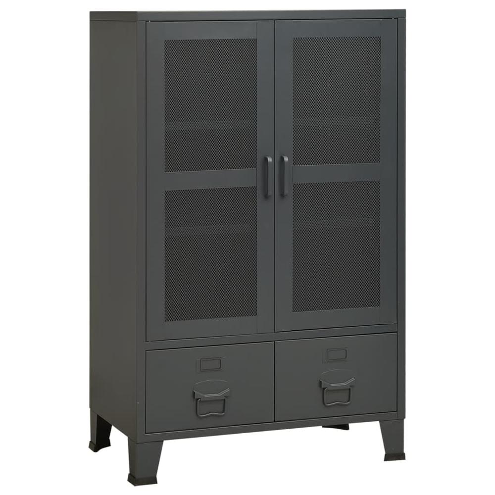 vidaXL Industrial Storage Cabinet Anthracite 27.6"x15.7"x45.3" Metal. Picture 2