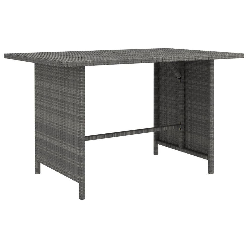vidaXL Patio Dining Table Gray 43.3"x27.6"x25.6" Poly Rattan. Picture 1