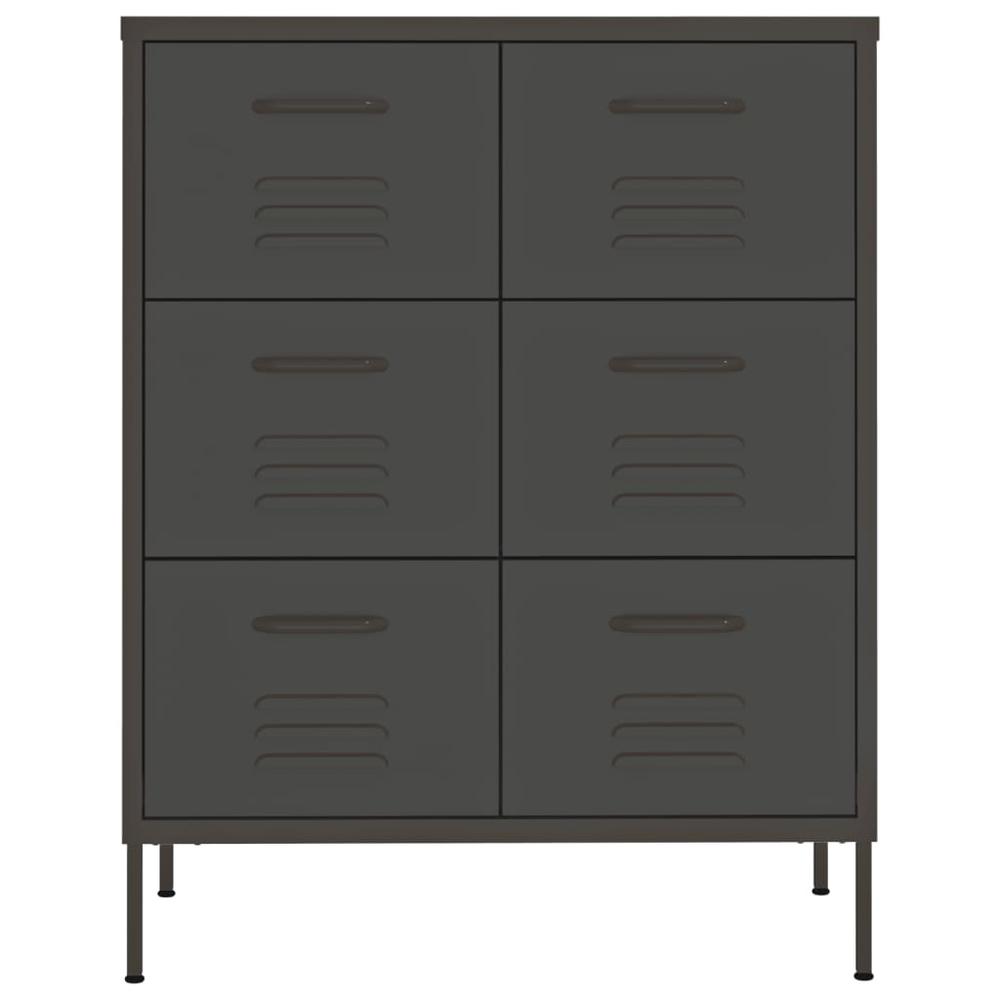 vidaXL Drawer Cabinet Anthracite 31.5"x13.8"x40" Steel. Picture 3