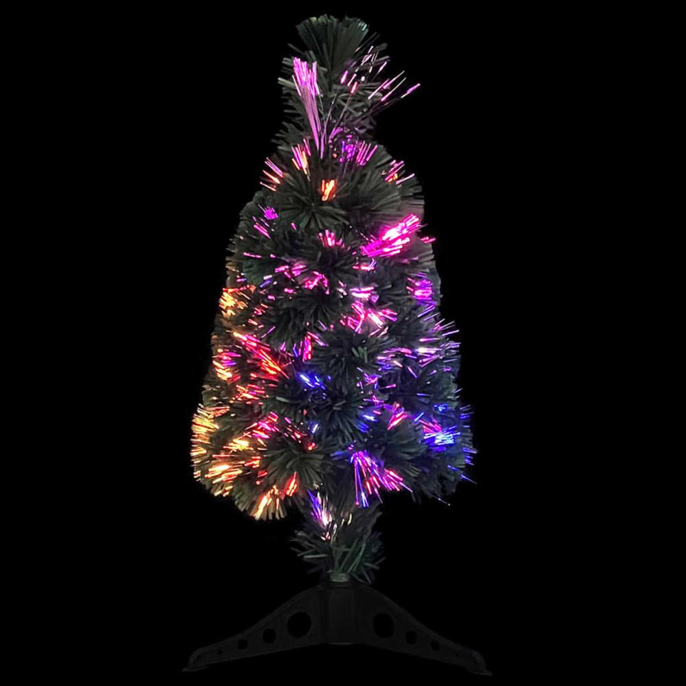 vidaXL Artificial Slim Christmas Tree with Stand 25.2" Fiber Optic. Picture 3