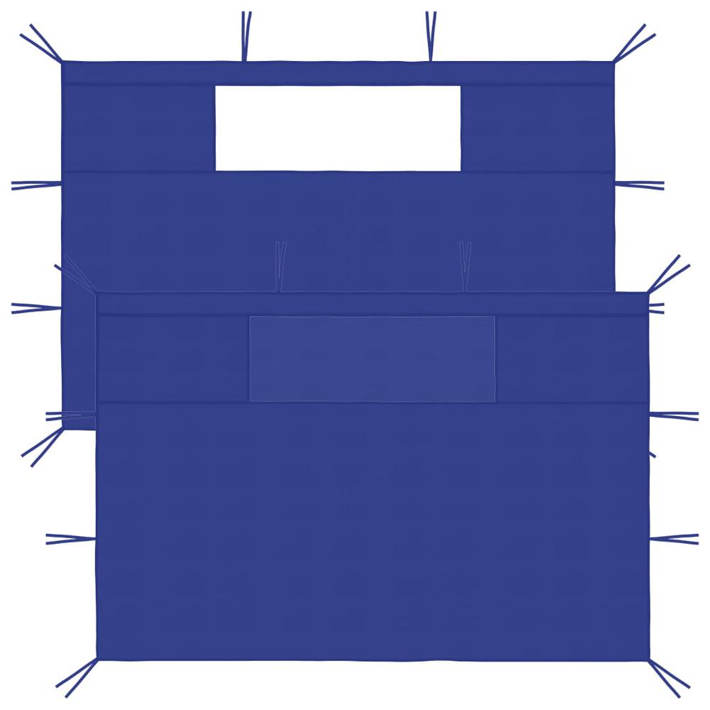 vidaXL Gazebo Sidewalls with Windows 2 pcs Blue, 3070418. Picture 1
