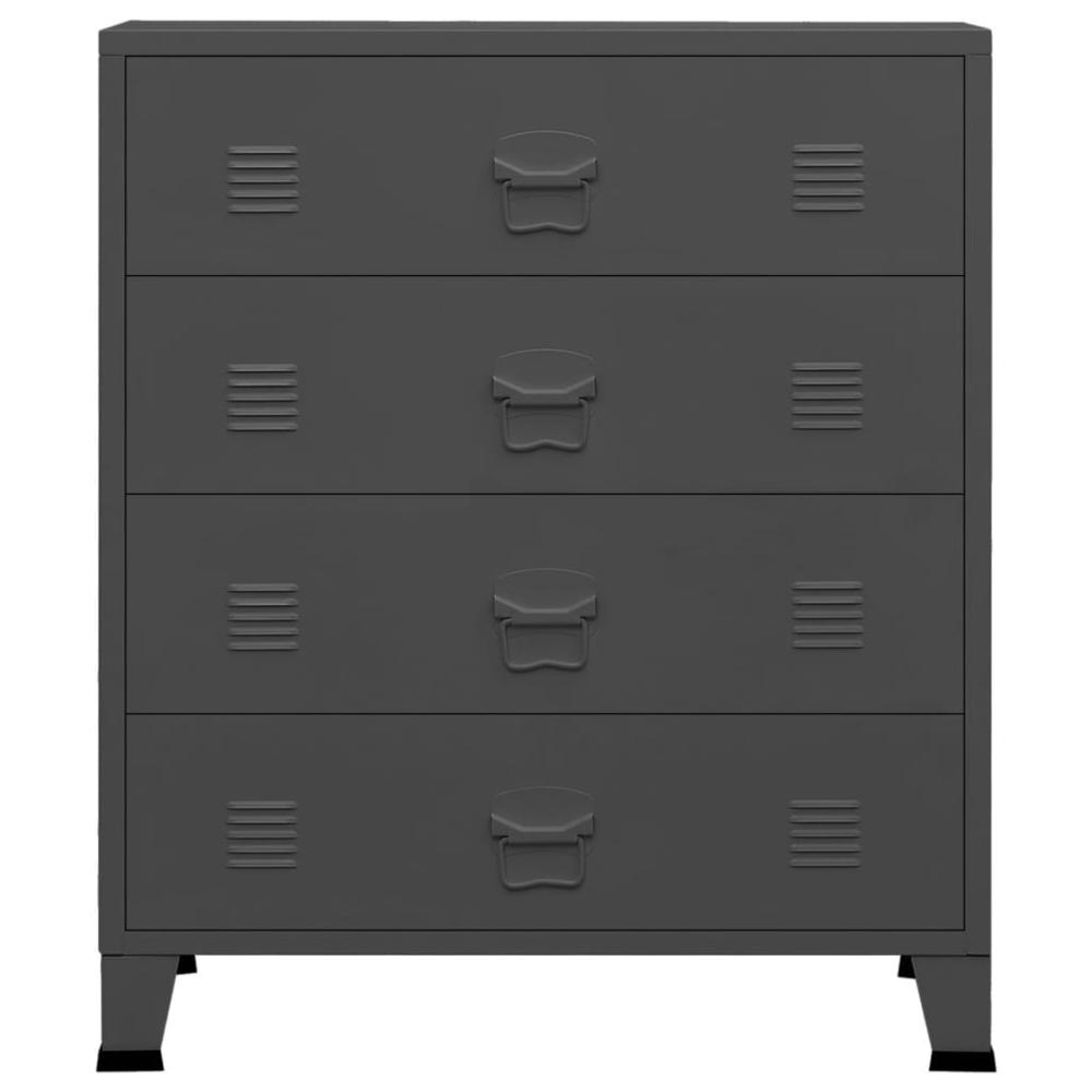 vidaXL Industrial Drawer Cabinet Anthracite 30.7"x15.7"x36.6" Metal. Picture 3