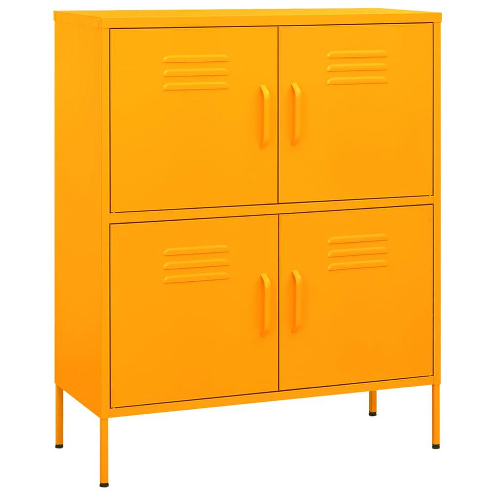 vidaXL Storage Cabinet Mustard Yellow 31.5"x13.8"x40" Steel, 336137. Picture 2