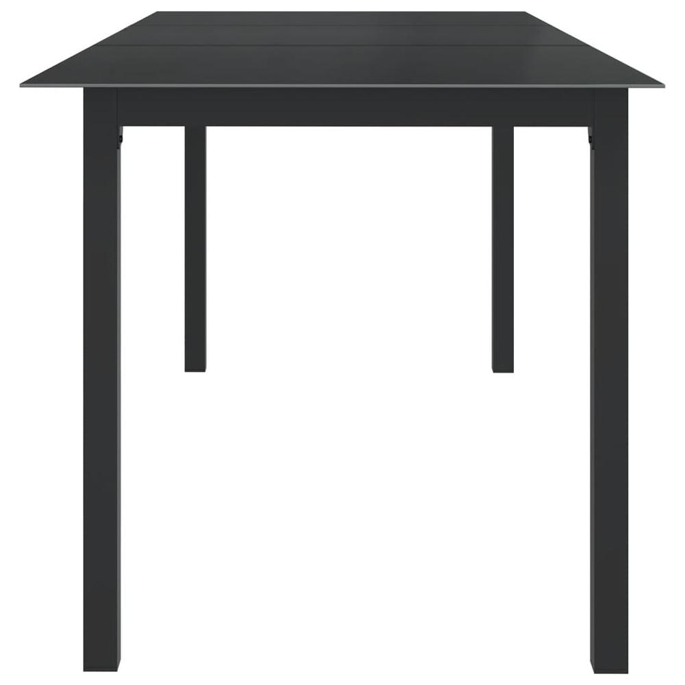 vidaXL Patio Table Black 74.8"x35.4"x29.1" Aluminum and Glass. Picture 3