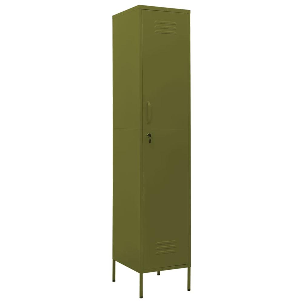 vidaXL Locker Cabinet Olive Green 13.8"x18.1"x70.9" Steel. Picture 2