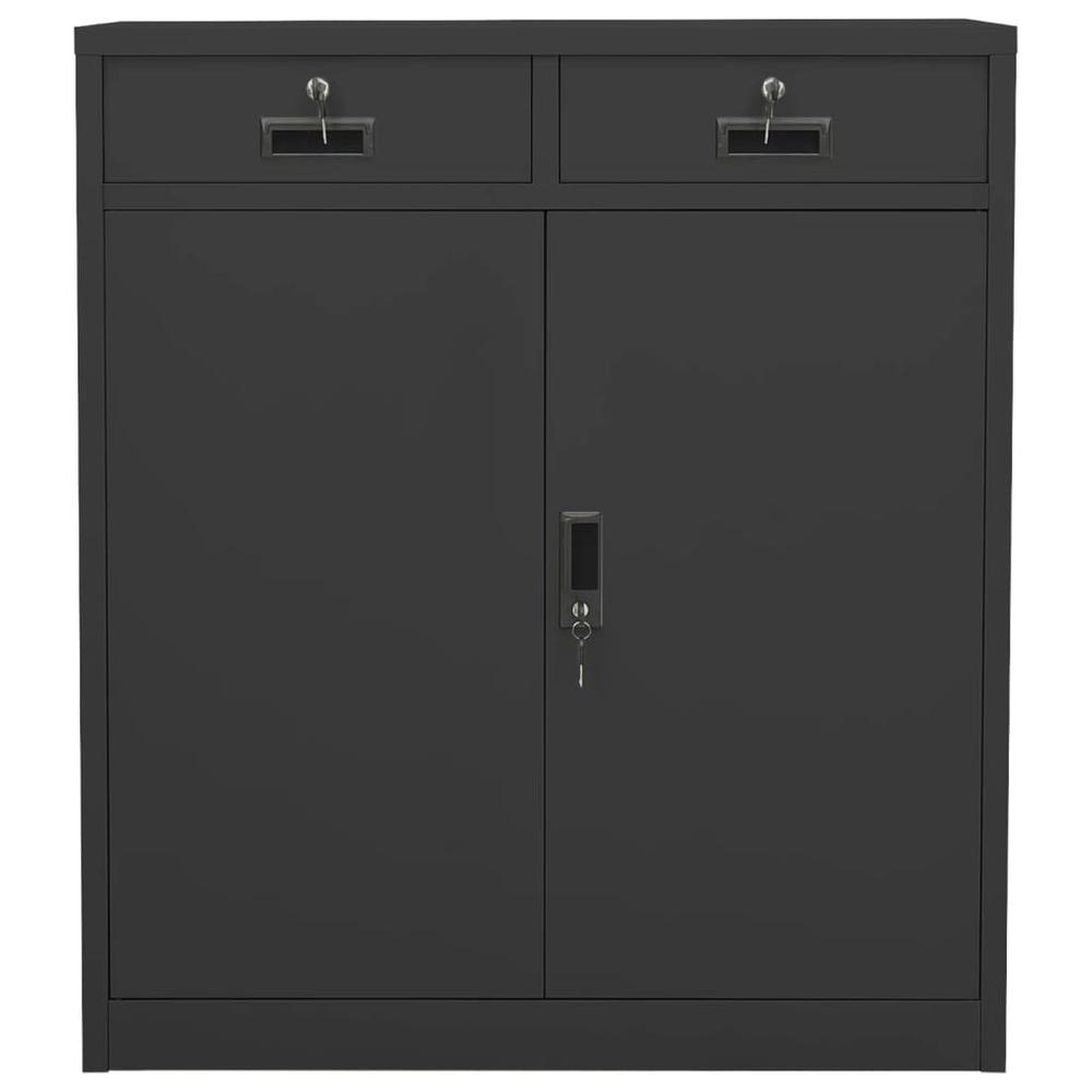 vidaXL Office Cabinet Anthracite 35.4"x15.7"x40.2" Steel, 336412. Picture 2