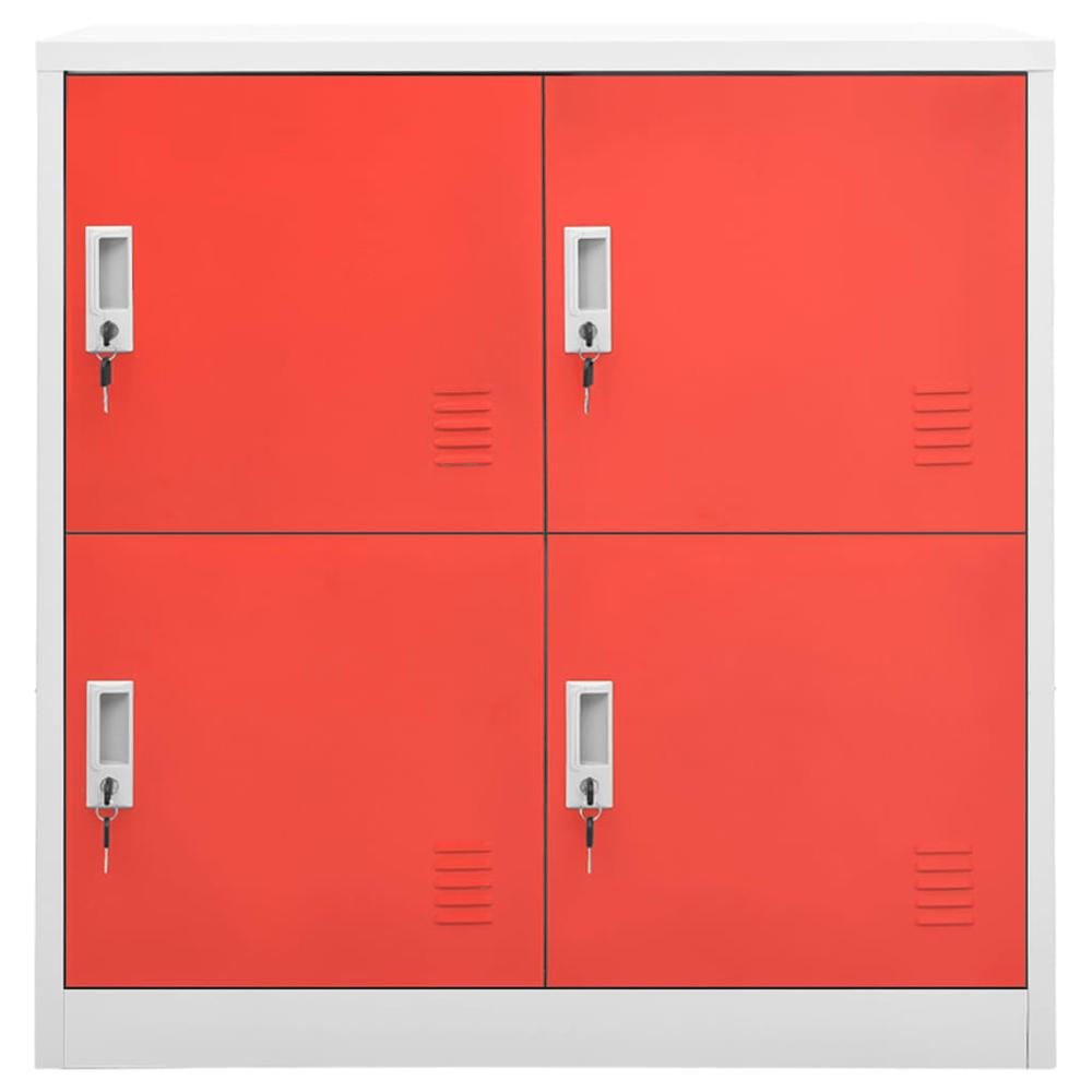 vidaXL Locker Cabinet Light Gray and Red 35.4"x17.7"x36.4" Steel, 336434. Picture 2