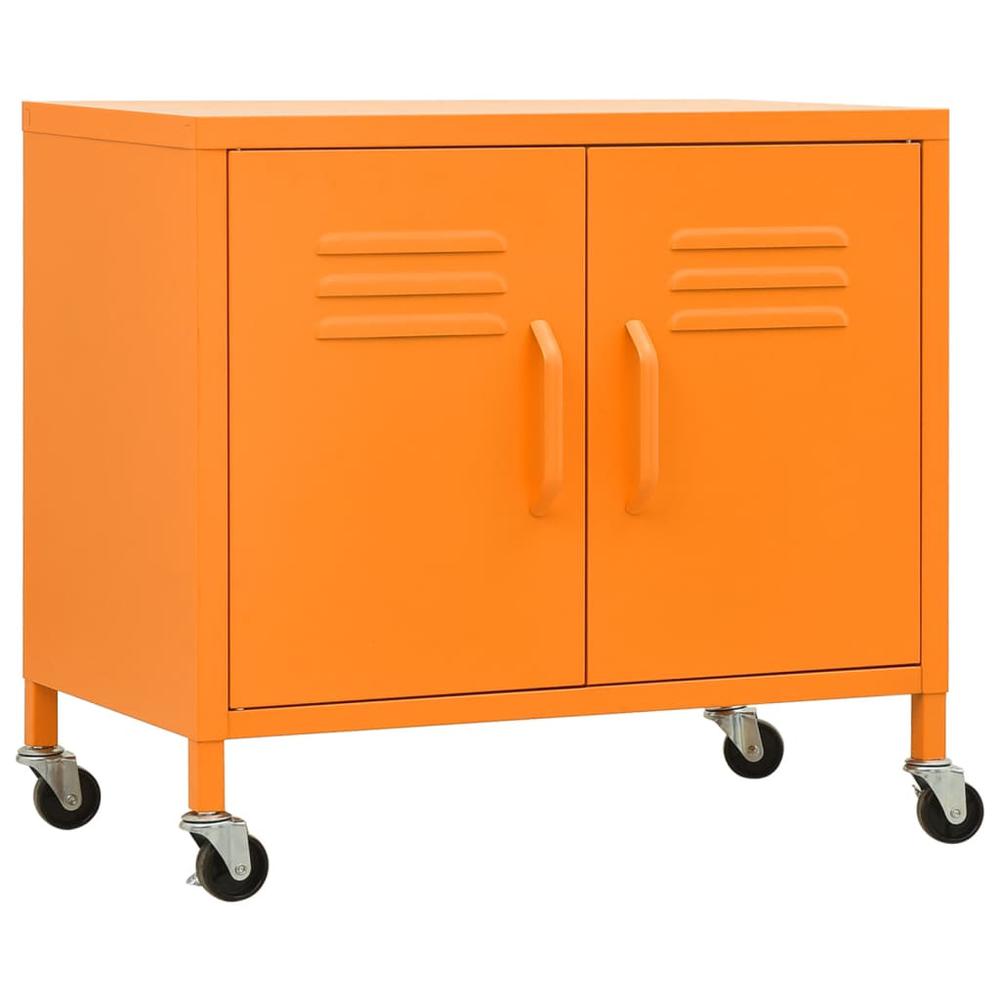 vidaXL Storage Cabinet Orange 23.6"x13.8"x22" Steel. Picture 2