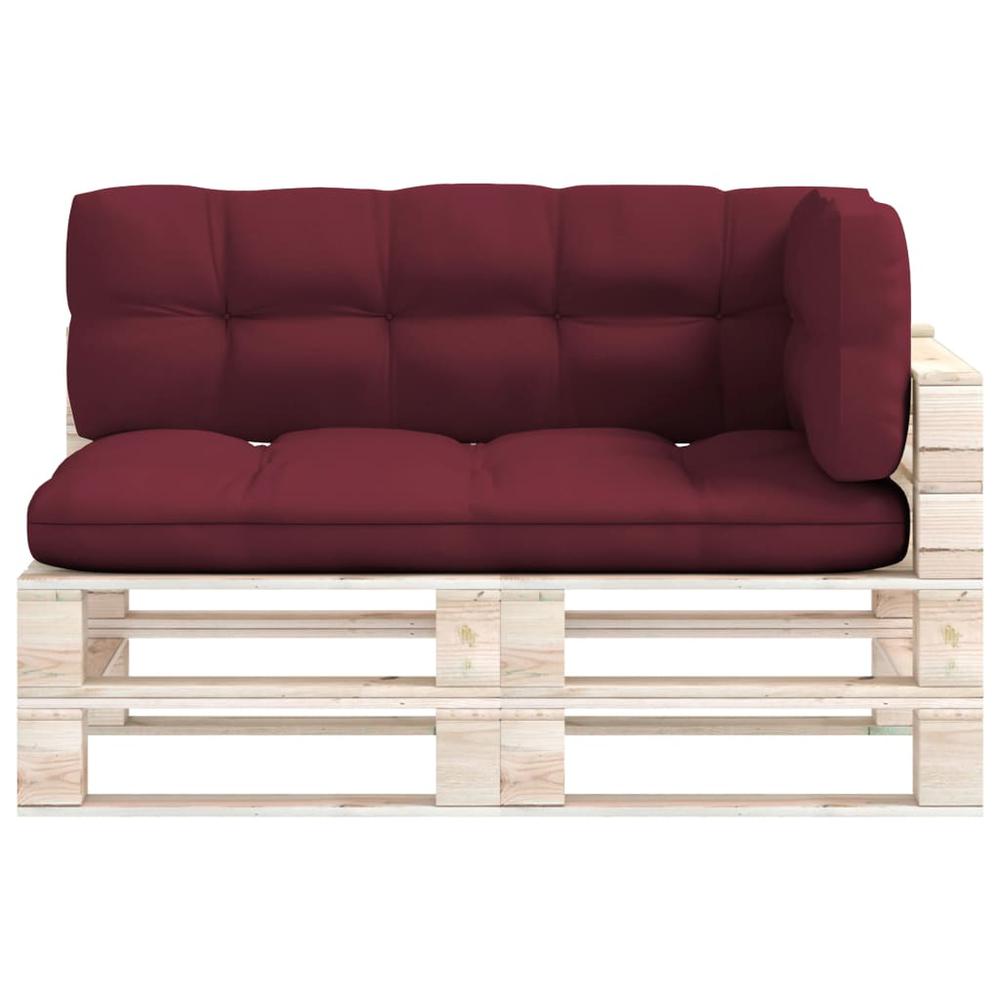 vidaXL Pallet Sofa Cushions 3 pcs Wine Red. Picture 3