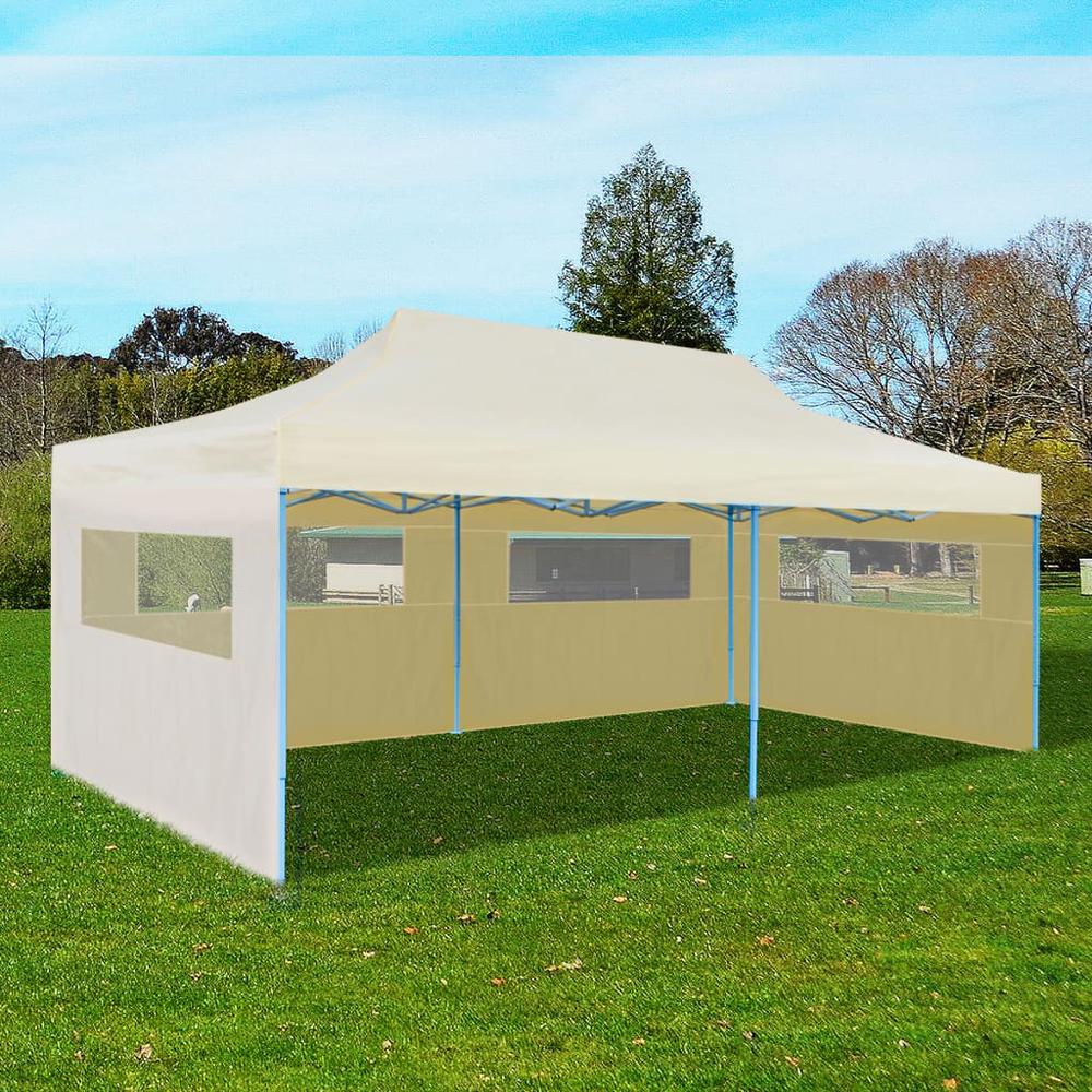 vidaXL Cream Foldable Pop-up Party Tent 9'10"x19'8", 41582. Picture 1