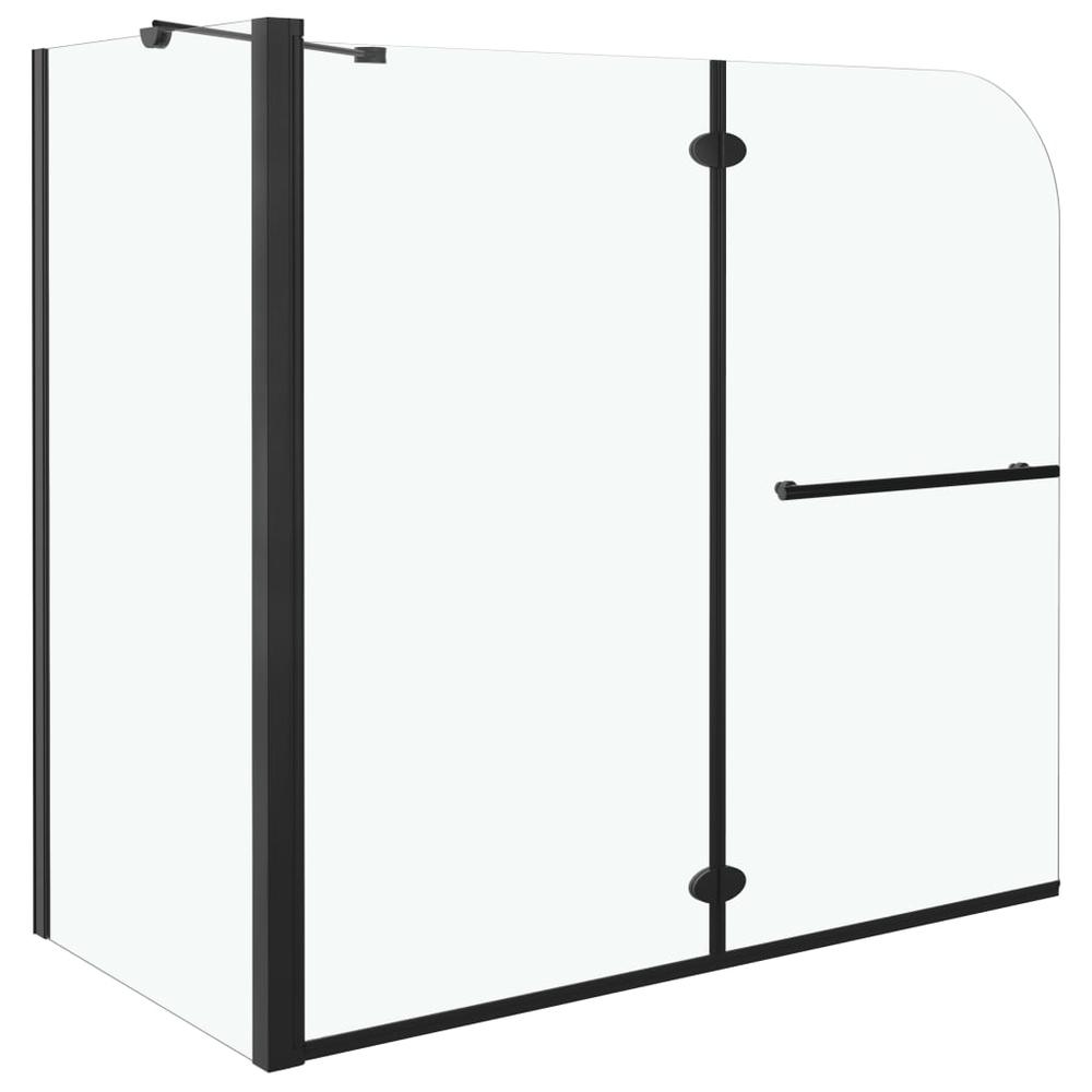 vidaXL Bi-Folding Shower Enclosure ESG 47.2"x26.8"x51.2" Black. Picture 2