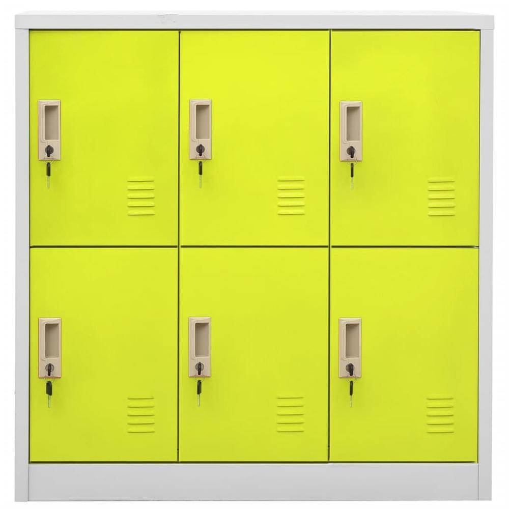 vidaXL Locker Cabinets 2 pcs Light Gray and Green 35.4"x17.7"x36.4" Steel, 3095234. Picture 3