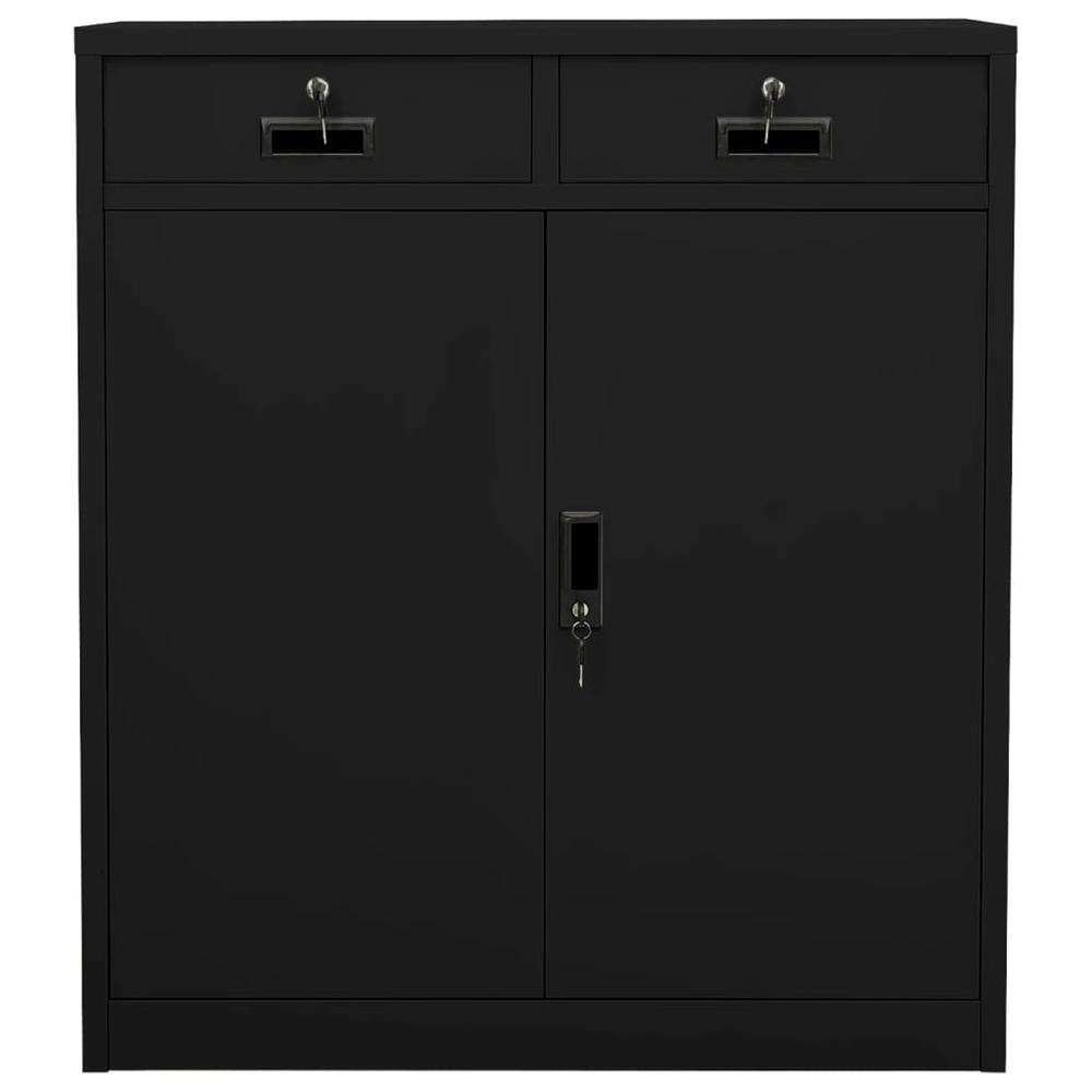 vidaXL Office Cabinet Black 35.4"x15.7"x40.2" Steel, 336411. Picture 2