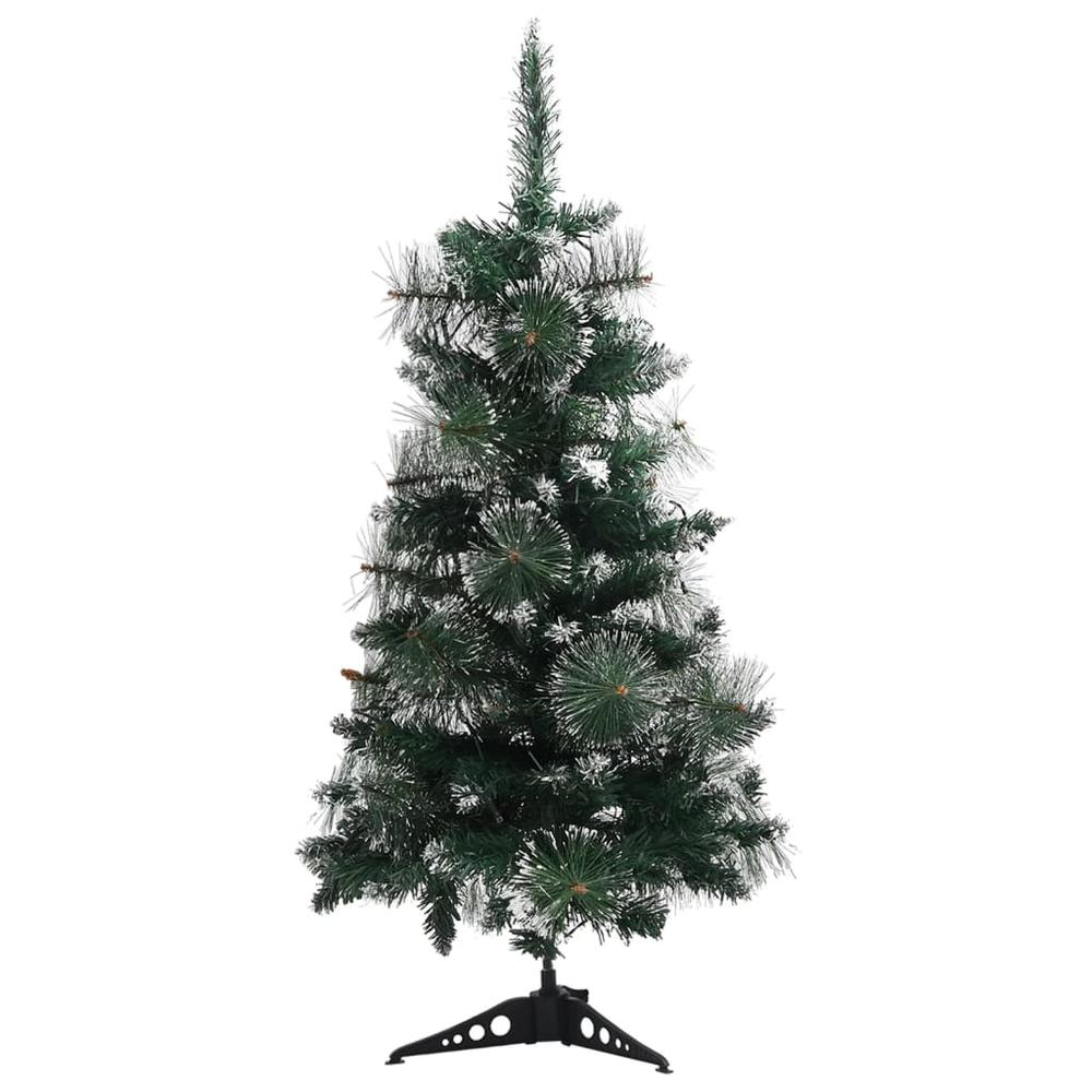 vidaXL Artificial Christmas Tree with Stand and LEDs Green 35.4" PVC, 332851. Picture 4