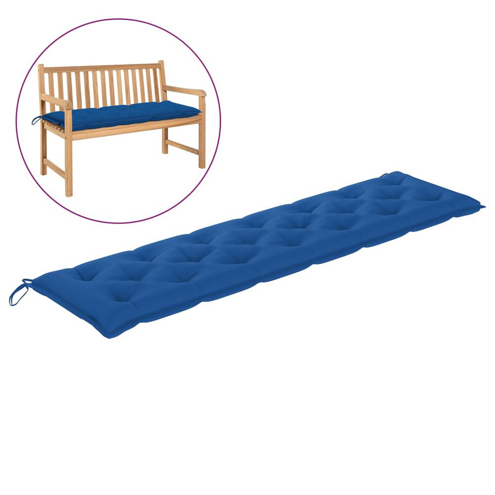 vidaXL Garden Bench Cushion Blue 78.7"x19.7"x 2.8" Fabric. Picture 1