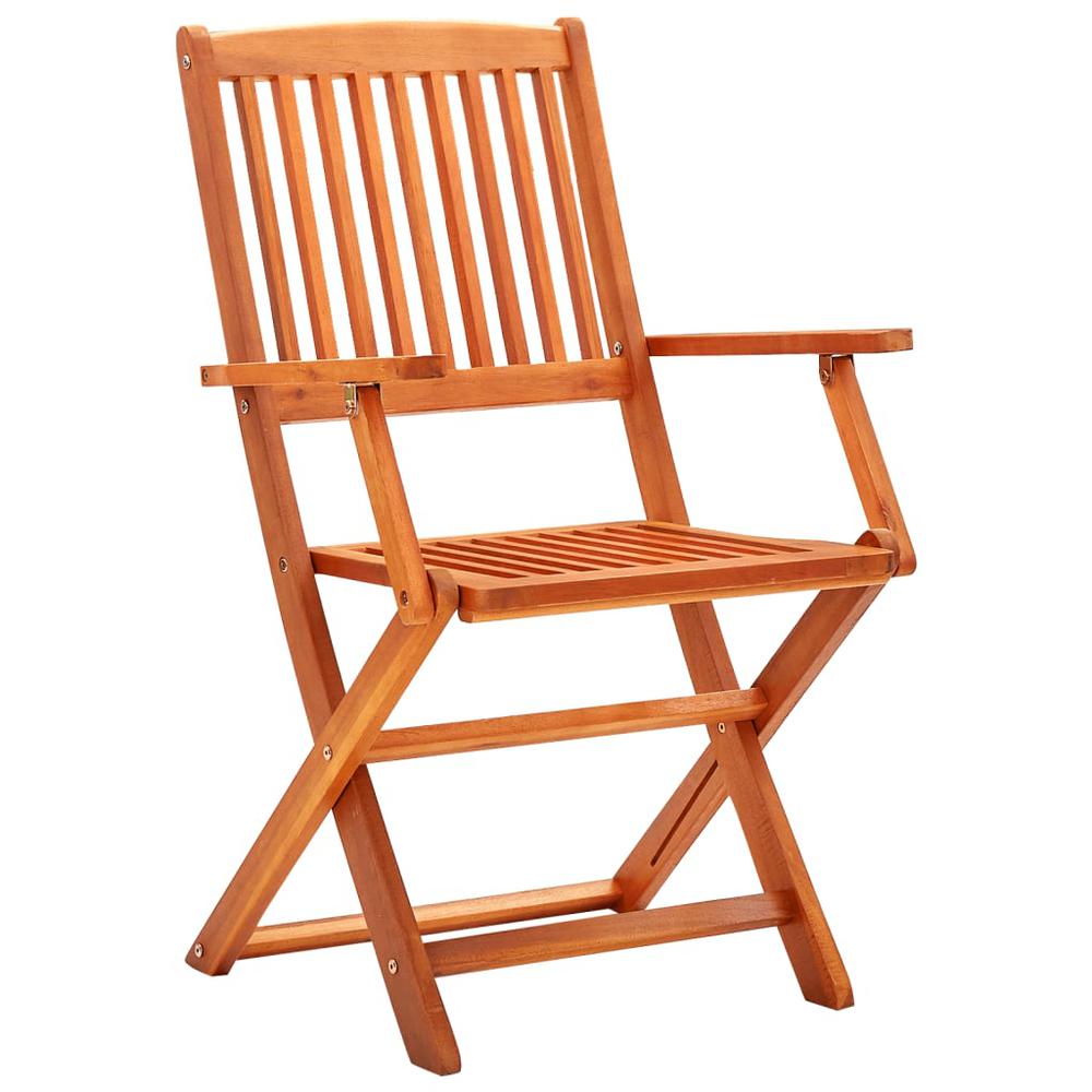 vidaXL Folding Patio Chairs 6 pcs Solid Eucalyptus Wood. Picture 2