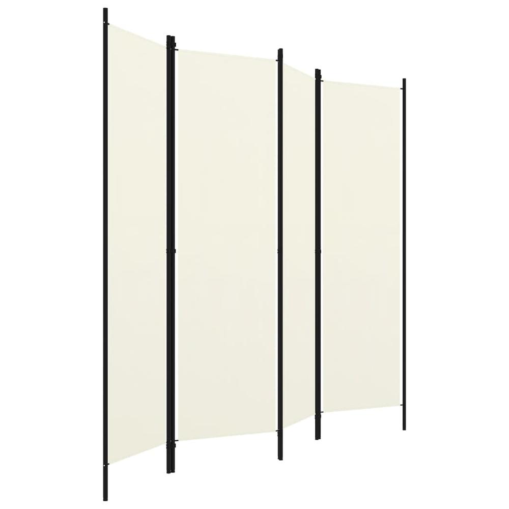 vidaXL 4-Panel Room Divider Cream White 78.7"x70.9". Picture 3