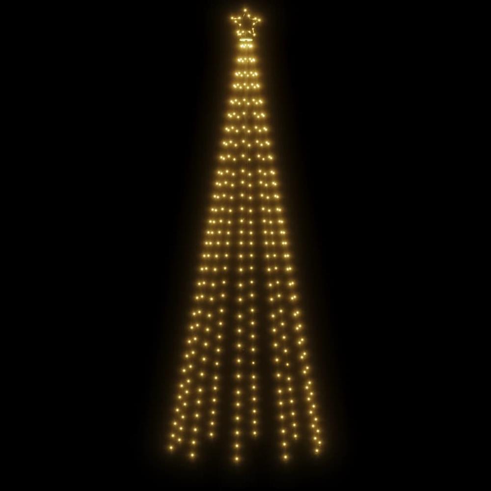 vidaXL Christmas Tree with Spike Warm White 310 LEDs 118.1". Picture 4