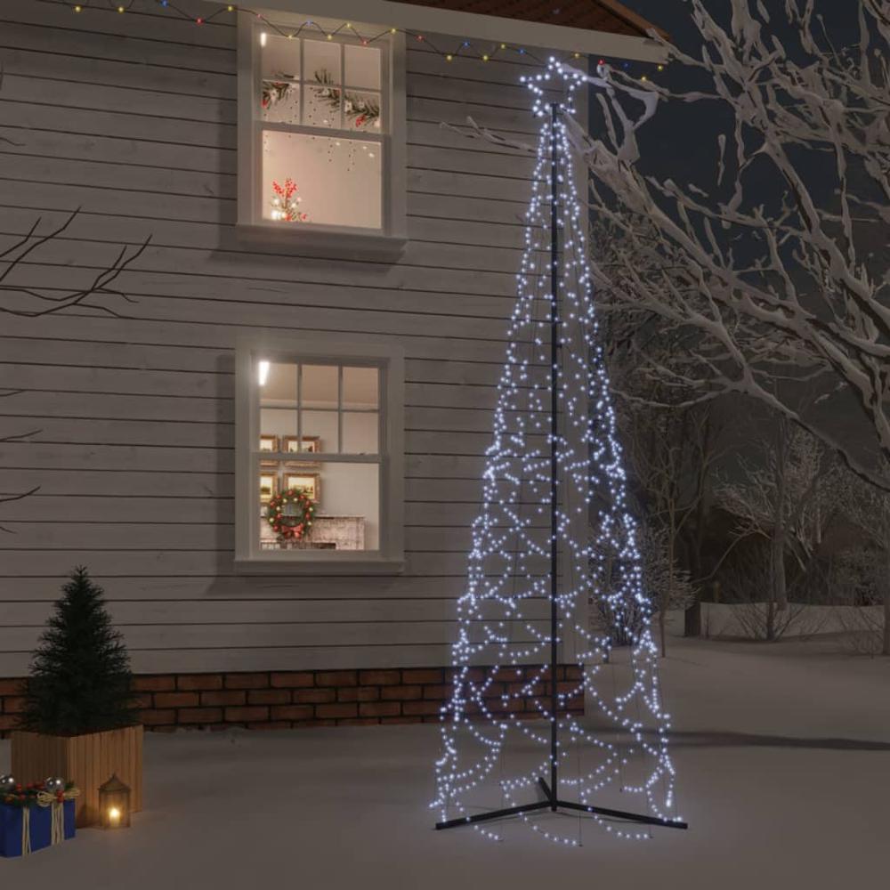 vidaXL Christmas Cone Tree Cold White 500 LEDs 39.4"x118.1". Picture 1