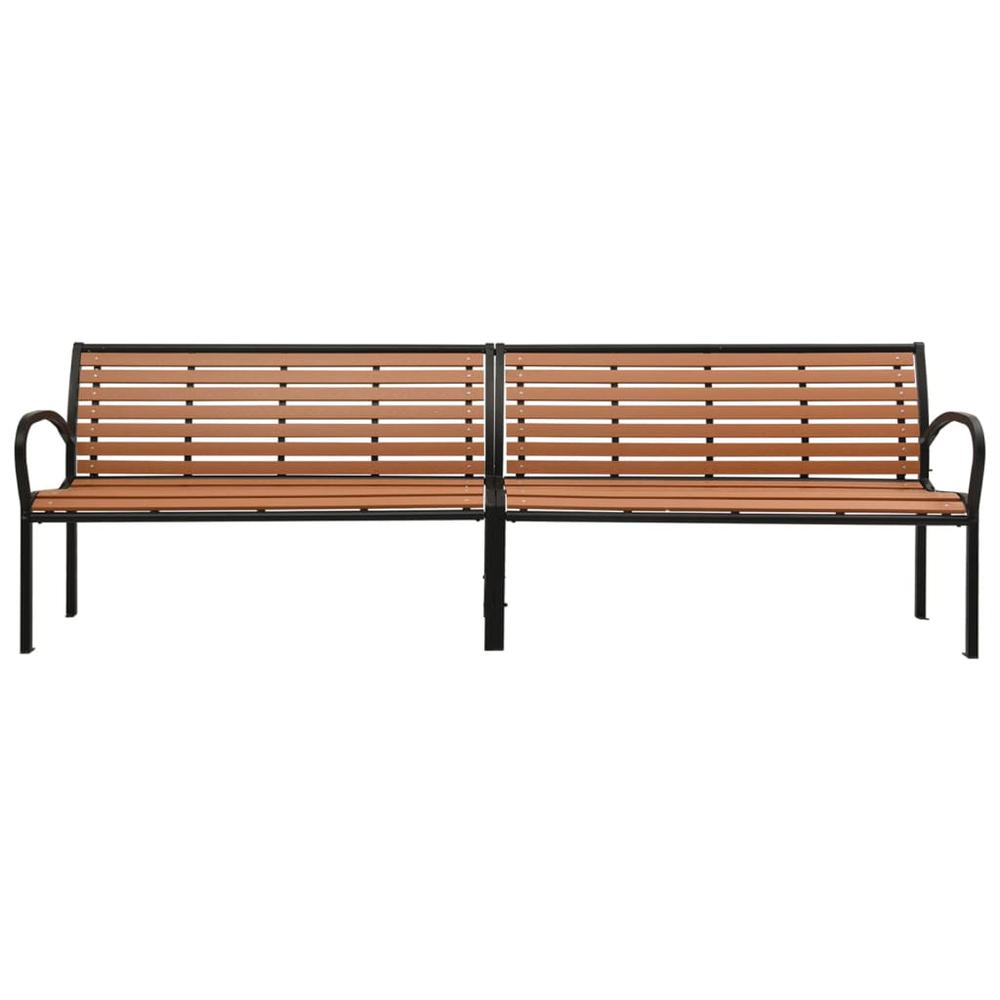 vidaXL Twin Patio Bench 98.8" Steel and WPC. Picture 3