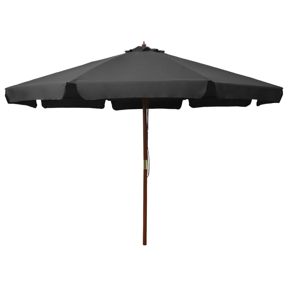 vidaXL Outdoor Parasol with Wooden Pole 129.9" Anthracite. Picture 1