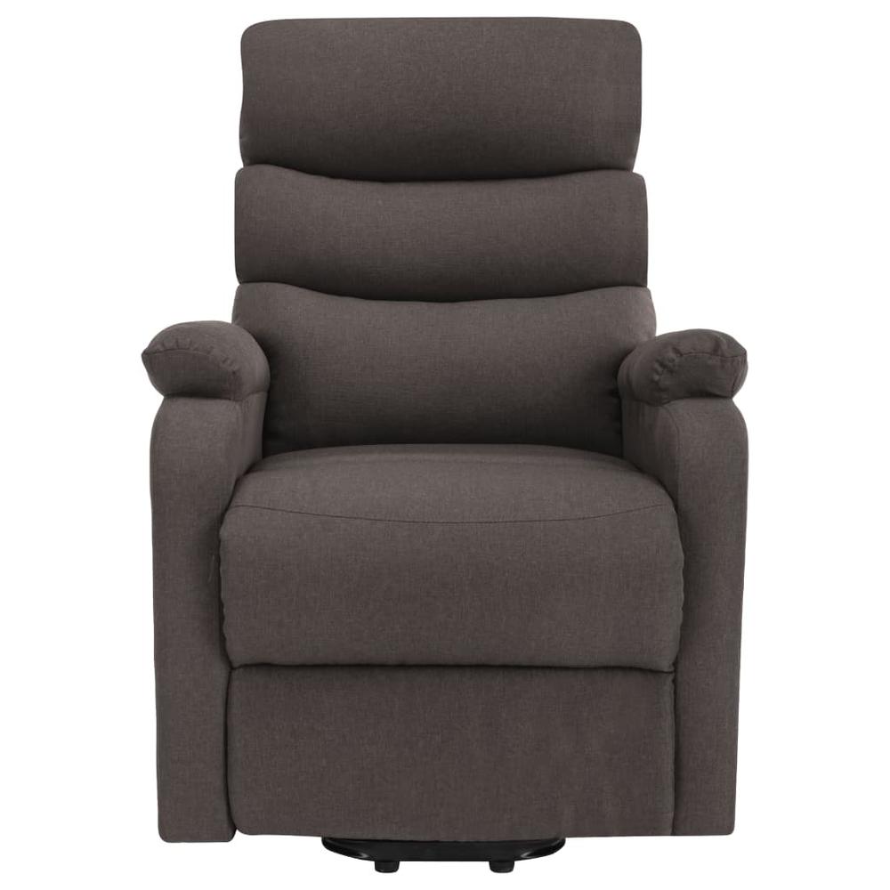 vidaXL Stand-up Massage Recliner Taupe Fabric. Picture 3